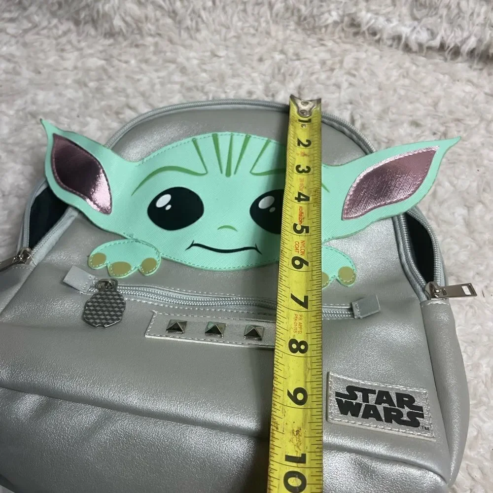 Star Wars Grogu Baby Yoda Mini Backpack Silver & mint green